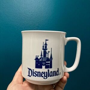 Vintage Disneyland White Mug with Blue Castle Design japan